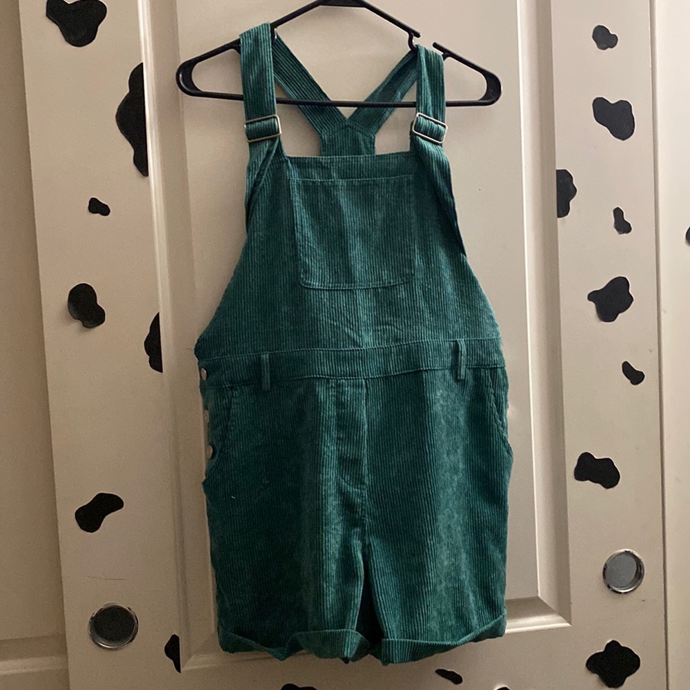 Corduroy short overalls